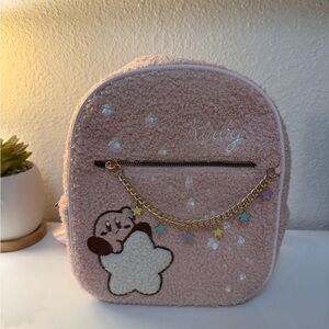 Pink Kirby Fuzzy Backpack